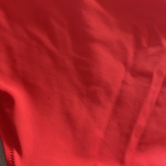 AERIE coral salmon halter retro bikini swimsuit bathingsuit lace insert S/M - Picture 3 of 3